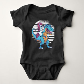 Unicorn Riding T-Rex Baby Bodysuit