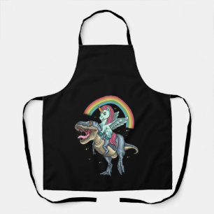 Unicorn Riding T rex Dinosaur Apron