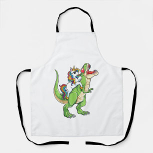 Unicorn Riding T rex Dinosaur Boys Girls Men Women Apron