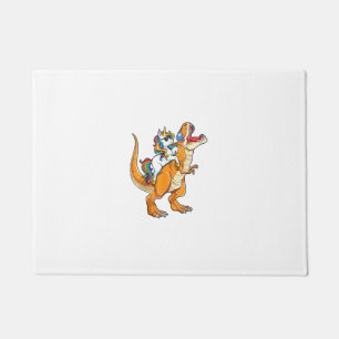 Unicorn Riding T rex Men Women Dinosaur Funny Boys Doormat