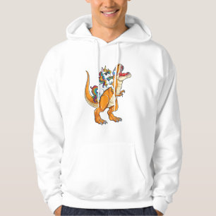 Unicorn Riding T rex Men Women Dinosaur Funny Boys Hoodie