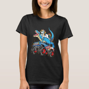 Unicorn Riding T Rex Monster Truck Boys Girls Unic T-Shirt