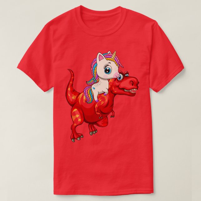 Unicorn riding trex 6 T-Shirt (Design Front)