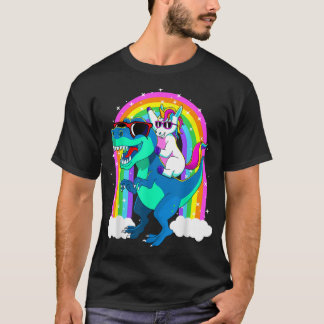 Unicorn Riding Trex Dinosaur Girls Boys Kids Men 1 T-Shirt