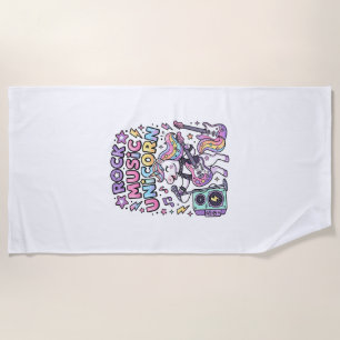 Unicorn Rock Music Unicorn Charming Marketplace Ar Beach Towel