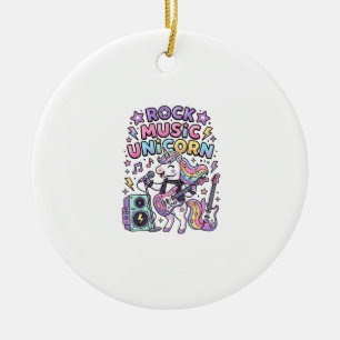 Unicorn Rock Music Unicorn Charming Marketplace Ar Ceramic Ornament
