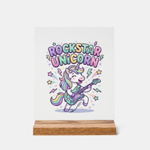Unicorn Rockstar Unicorn Charming Apparel Graphic_ Acrylic Sign