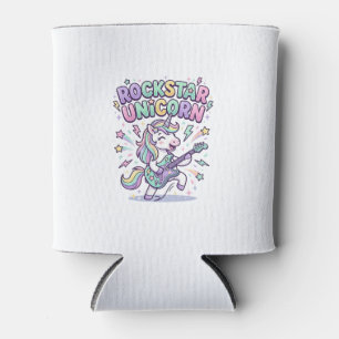 Unicorn Rockstar Unicorn Charming Apparel Graphic_ Can Cooler