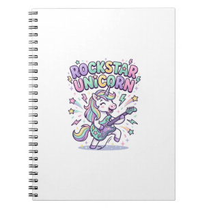 Unicorn Rockstar Unicorn Charming Apparel Graphic_ Notebook