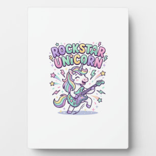 Unicorn Rockstar Unicorn Charming Apparel Graphic_ Plaque