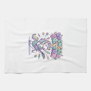 Unicorn Rockstar Unicorn Charming Apparel Graphic_ Tea Towel