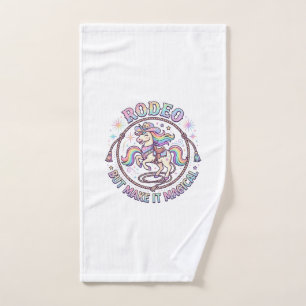 Unicorn Rodeo but Make It Magical Funny Cute Gift Hand Towel