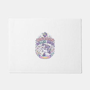 Unicorn Roller Disco Graphic Design T-Shirt Design Doormat