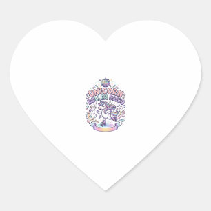 Unicorn Roller Disco Graphic Design T-Shirt Design Heart Sticker
