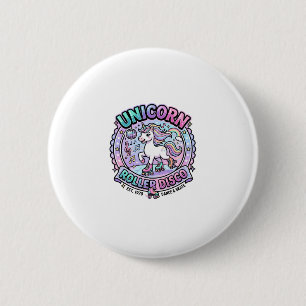 Unicorn Roller Disco POD Ready Marketplace Artwork 6 Cm Round Badge