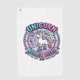 Unicorn Roller Disco POD Ready Marketplace Artwork Golf Towel