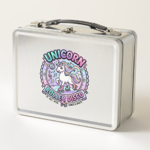 Unicorn Roller Disco POD Ready Marketplace Artwork Metal Lunch Box