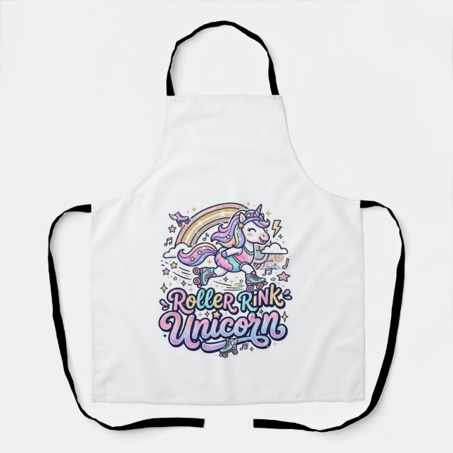 Unicorn Roller Rink Unicorn Premium Vector Sticker Apron (Front)