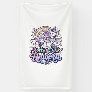 Unicorn Roller Rink Unicorn Premium Vector Sticker Banner