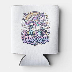 Unicorn Roller Rink Unicorn Premium Vector Sticker Can Cooler