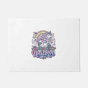 Unicorn Roller Rink Unicorn Premium Vector Sticker Doormat