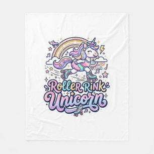 Unicorn Roller Rink Unicorn Premium Vector Sticker Fleece Blanket