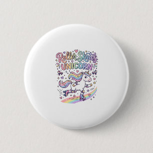 Unicorn Roller Skates Unicorn Playful Sticker and 6 Cm Round Badge