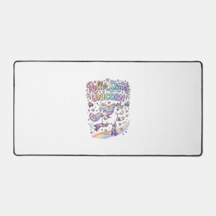 Unicorn Roller Skates Unicorn Playful Sticker and Desk Mat