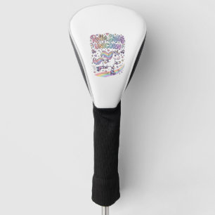 Unicorn Roller Skates Unicorn Playful Sticker and Golf Head Cover