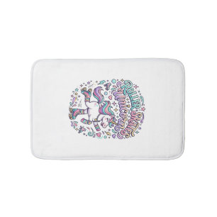 Unicorn Roller Skates Unicorn Retro Style Graphic Bath Mat