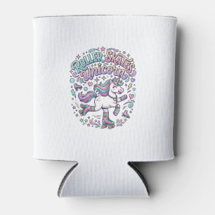 Unicorn Roller Skates Unicorn Retro Style Graphic Can Cooler
