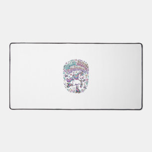 Unicorn Roller Skates Unicorn Retro Style Graphic  Desk Mat