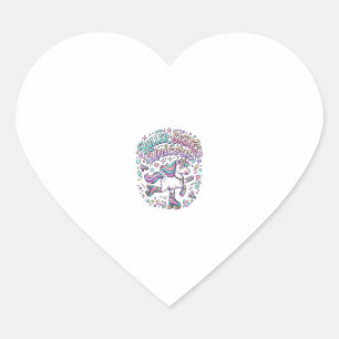 Unicorn Roller Skates Unicorn Retro Style Graphic Heart Sticker