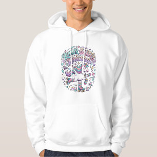 Unicorn Roller Skates Unicorn Retro Style Graphic Hoodie