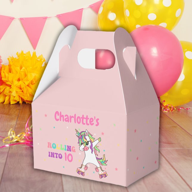 Unicorn Roller Skating Rolling into Birthday Favour Box (Creator Uploaded)