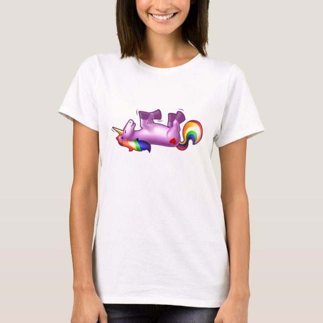 Unicorn Rolling on the Floor Laughing T-Shirt (Front)