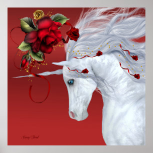 Unicorn Roses Poster