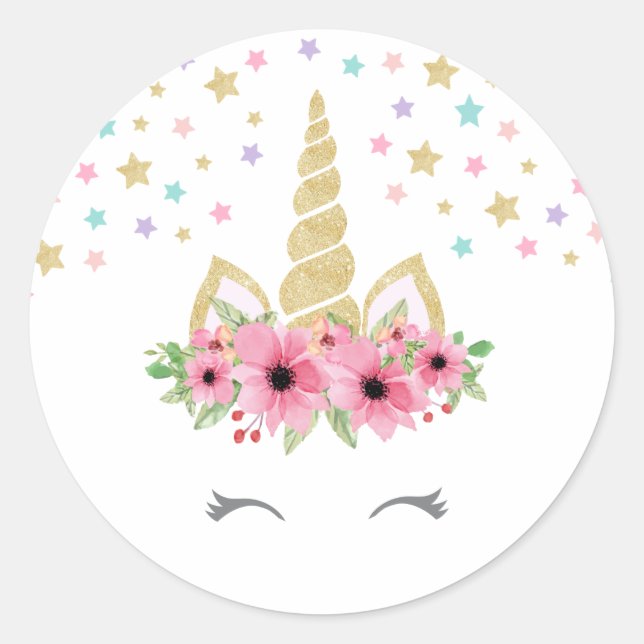 Unicorn Round Sticker (Front)