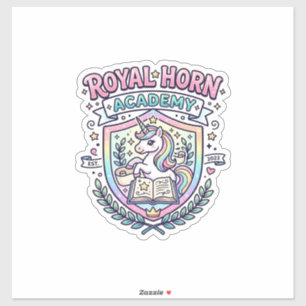 Unicorn Royal Horn Academy Bold Typography Print o