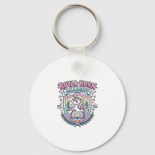 Unicorn Royal Horn Academy Bold Typography Print o Key Ring