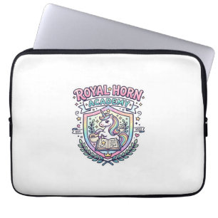 Unicorn Royal Horn Academy Bold Typography Print o Laptop Sleeve