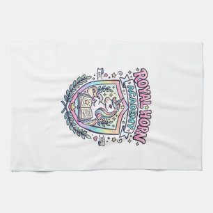 Unicorn Royal Horn Academy Bold Typography Print o Tea Towel