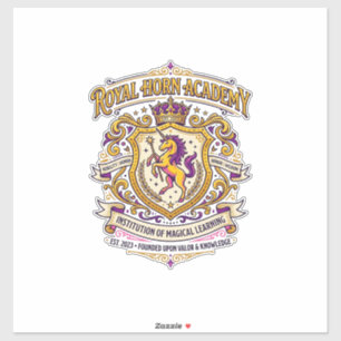 Unicorn Royal Horn Academy Stylish Zazzle Design_1