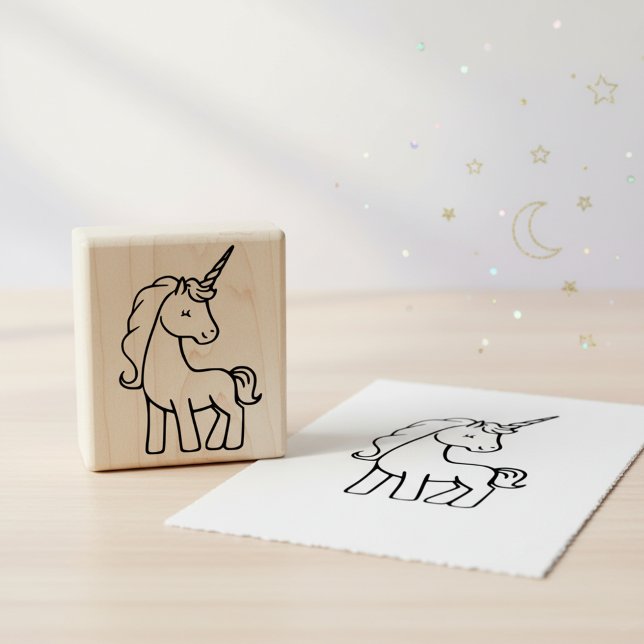 Unicorn Rubber Art Stamp For Kids (Cute unicorn wooden art stamp.🦄)