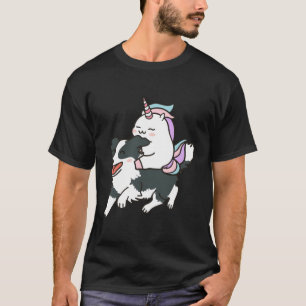 Unicorn Running Border Collie T-Shirt