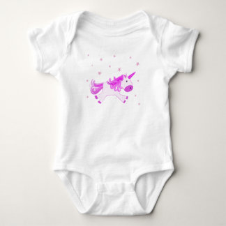 Unicorn running with stars baby bodysuit
