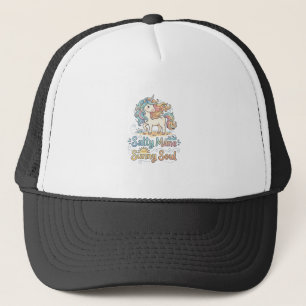Unicorn Salty Mane Sunny Soul Playful Vector Desig Trucker Hat