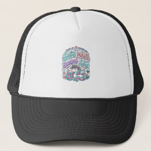 Unicorn Salty Mane Sunny Soul Retro Style T-Shirt Trucker Hat