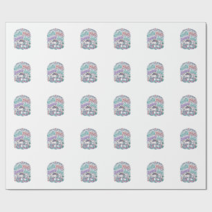 Unicorn Salty Mane Sunny Soul Retro Style T-Shirt Wrapping Paper