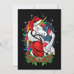 Unicorn Santa Christmas Kids Girls Women Xmas Desi Invitation